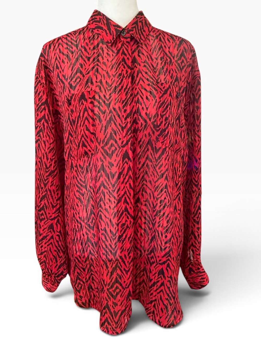Women’s Vintage Laura & Jayne button down blouse in red & black EUC Size 14